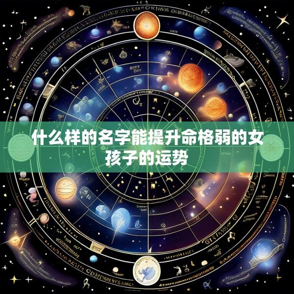 什么样的名字能提升命格弱的女孩子的运势