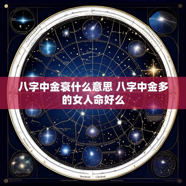 八字中金衰什么意思 八字中金多的女人命好么