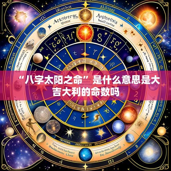 “八字太阳之命”是什么意思是大吉大利的命数吗