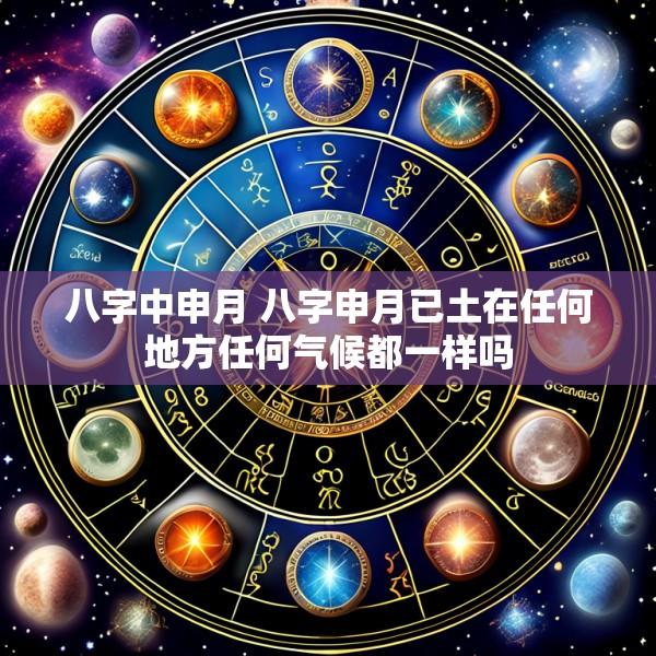 八字中申月 八字申月已土在任何地方任何气候都一样吗