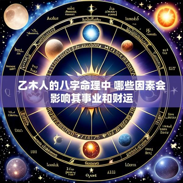 乙木人的八字命理中 哪些因素会影响其事业和财运