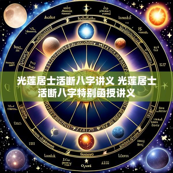 光莲居士活断八字讲义 光莲居士活断八字特别函授讲义