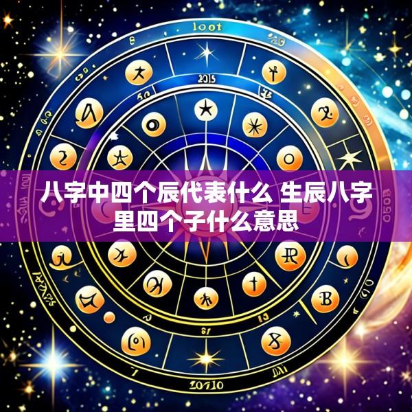 八字中四个辰代表什么 生辰八字里四个子什么意思