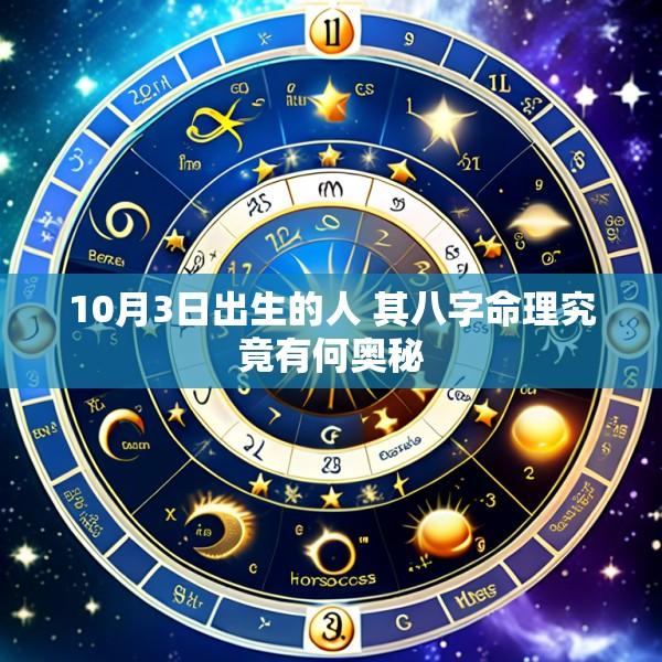 10月3日出生的人 其八字命理究竟有何奥秘
