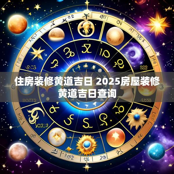 住房装修黄道吉日 2025房屋装修黄道吉日查询