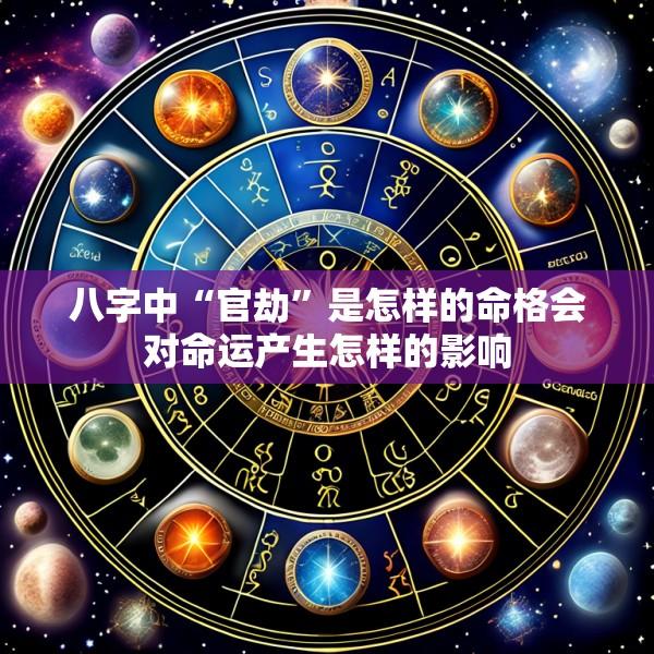 八字中“官劫”是怎样的命格会对命运产生怎样的影响