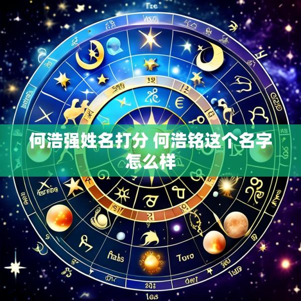 何浩强姓名打分 何浩铭这个名字怎么样