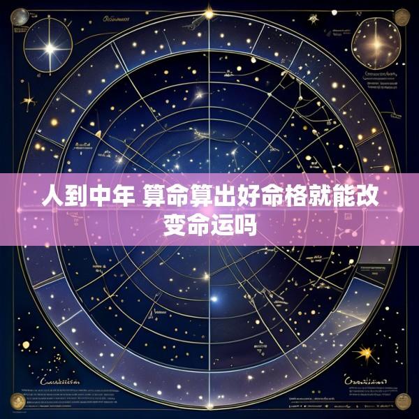 人到中年 算命算出好命格就能改变命运吗