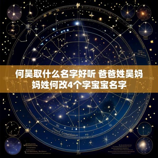 何吴取什么名字好听 爸爸姓吴妈妈姓何改4个字宝宝名字