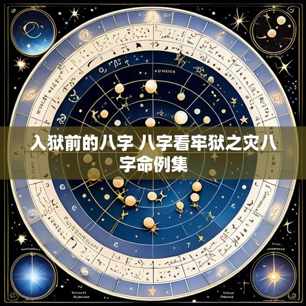 入狱前的八字 八字看牢狱之灾八字命例集