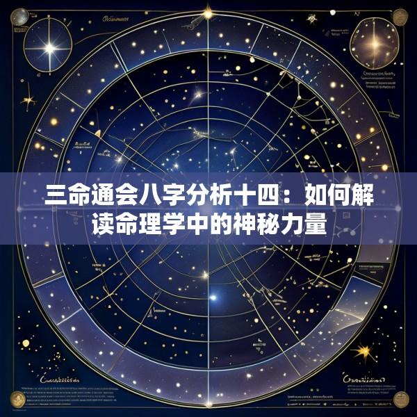 三命通会八字分析十四：如何解读命理学中的神秘力量