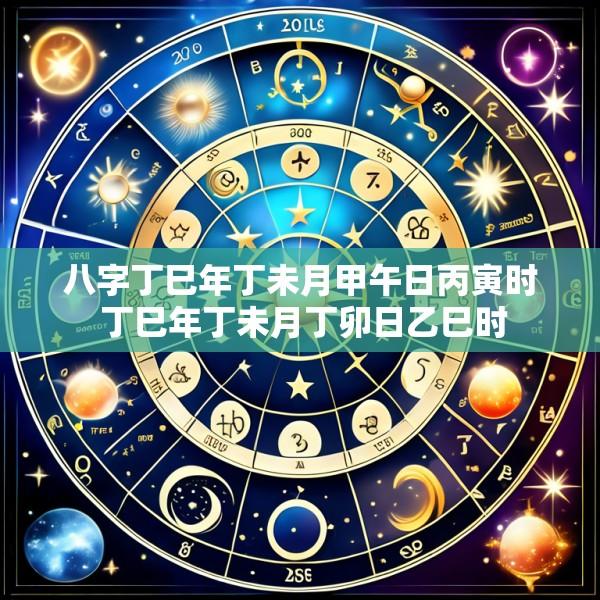 八字丁巳年丁未月甲午日丙寅时 丁巳年丁未月丁卯日乙巳时