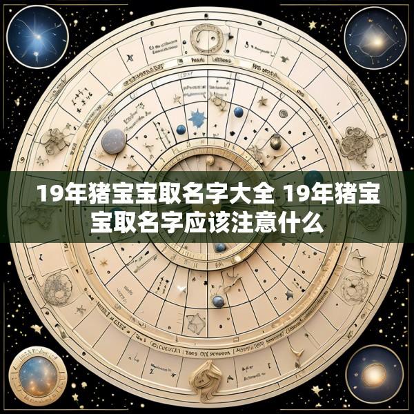19年猪宝宝取名字大全 19年猪宝宝取名字应该注意什么