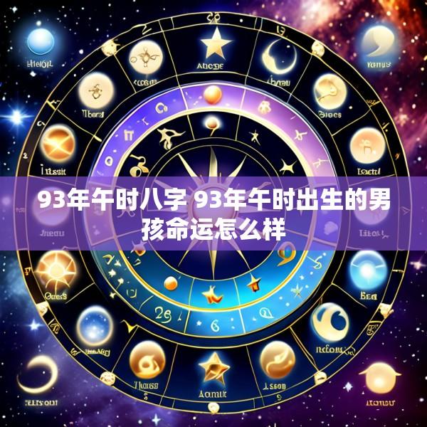 93年午时八字 93年午时出生的男孩命运怎么样