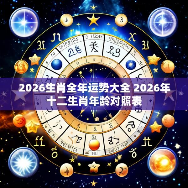 2026生肖全年运势大全 2026年十二生肖年龄对照表