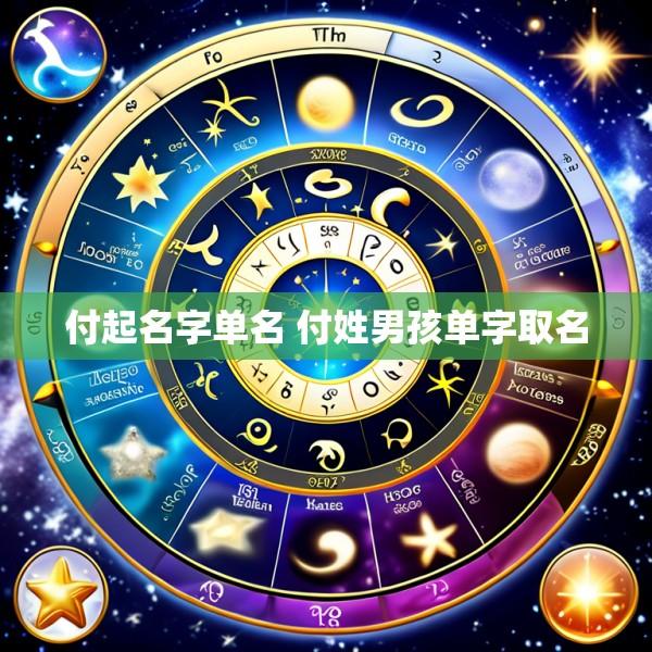 付起名字单名 付姓男孩单字取名