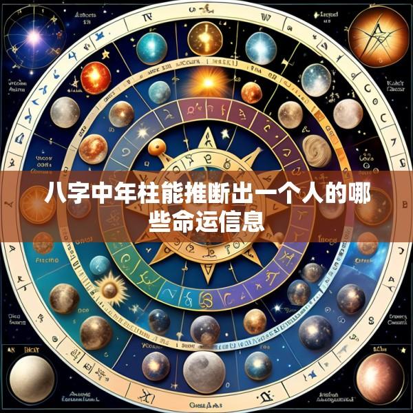 八字中年柱能推断出一个人的哪些命运信息