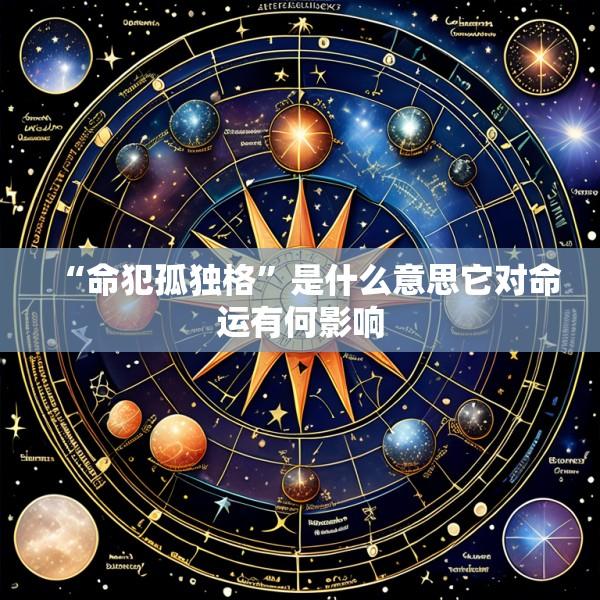 “命犯孤独格”是什么意思它对命运有何影响