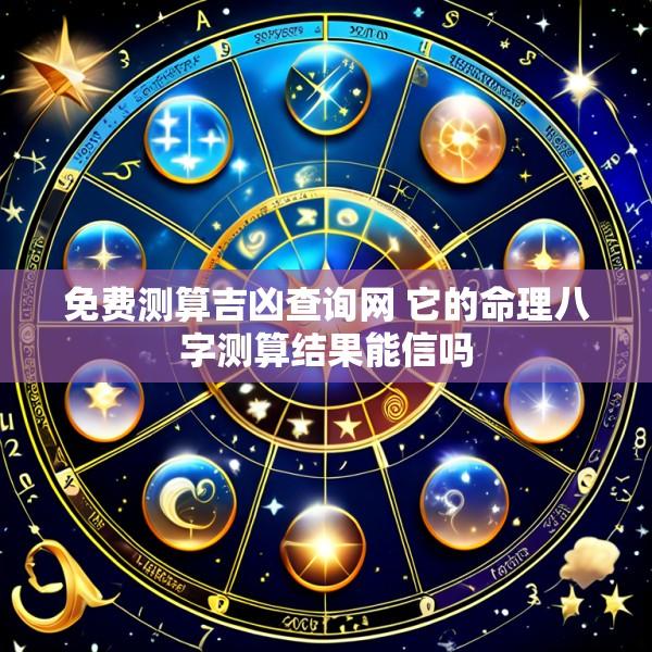 免费测算吉凶查询网 它的命理八字测算结果能信吗