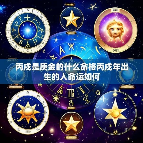 丙戌是庚金的什么命格丙戌年出生的人命运如何