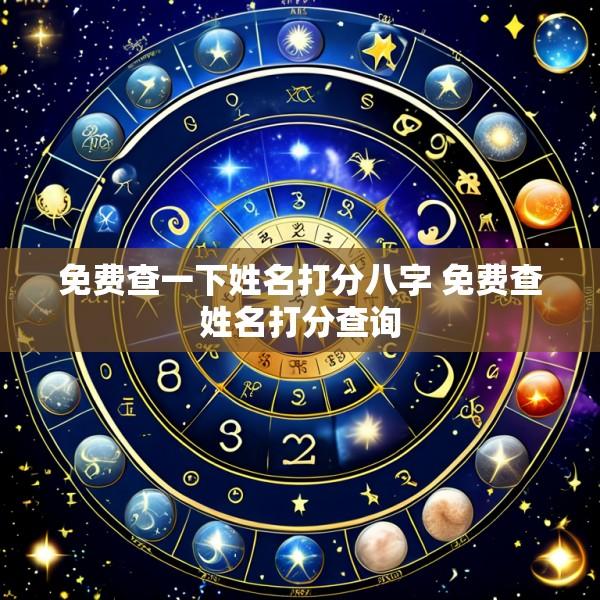 免费查一下姓名打分八字 免费查姓名打分查询