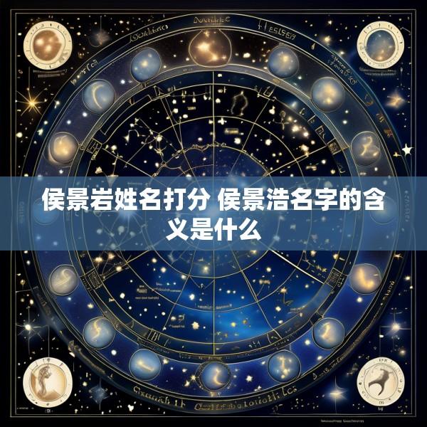 侯景岩姓名打分 侯景浩名字的含义是什么