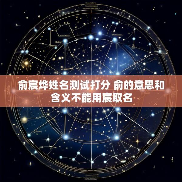 俞宸烨姓名测试打分 俞的意思和含义不能用宸取名
