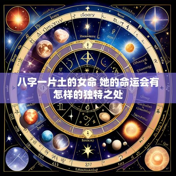 八字一片土的女命 她的命运会有怎样的独特之处
