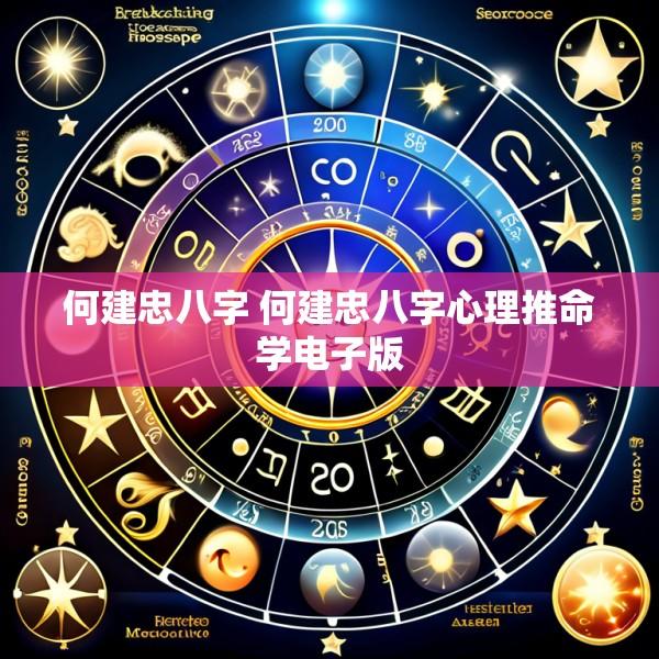 何建忠八字 何建忠八字心理推命学电子版