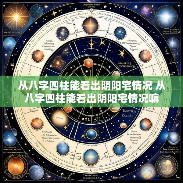 从八字四柱能看出阴阳宅情况 从八字四柱能看出阴阳宅情况嘛