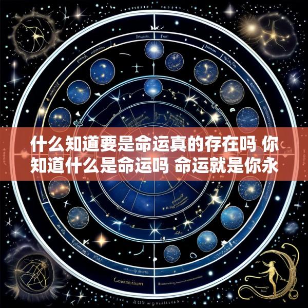 什么知道要是命运真的存在吗 你知道什么是命运吗 命运就是你永远不知道下一秒