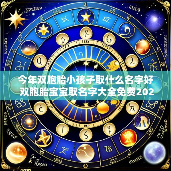 今年双胞胎小孩子取什么名字好 双胞胎宝宝取名字大全免费2025年