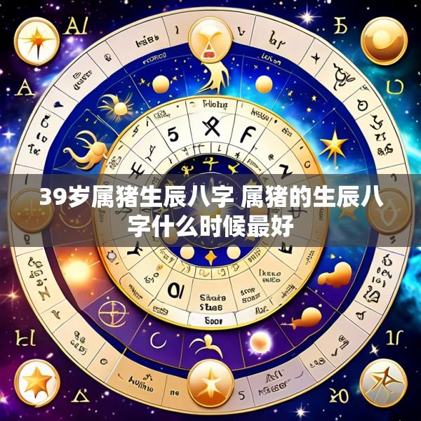 39岁属猪生辰八字 属猪的生辰八字什么时候最好