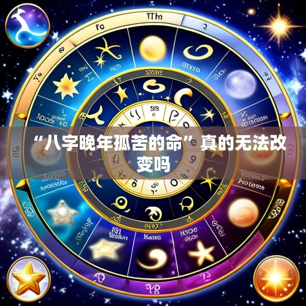 “八字晚年孤苦的命”真的无法改变吗