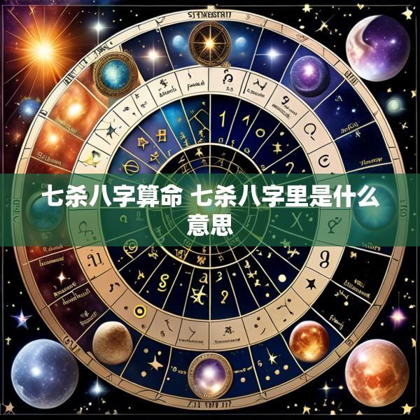 七杀八字算命 七杀八字里是什么意思