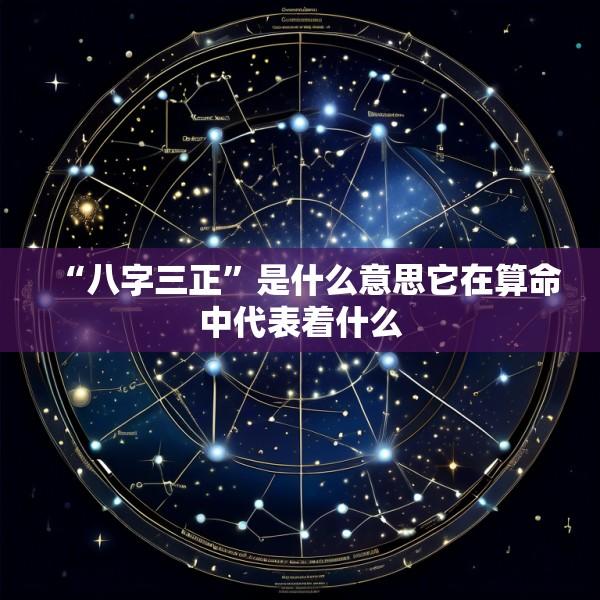 “八字三正”是什么意思它在算命中代表着什么
