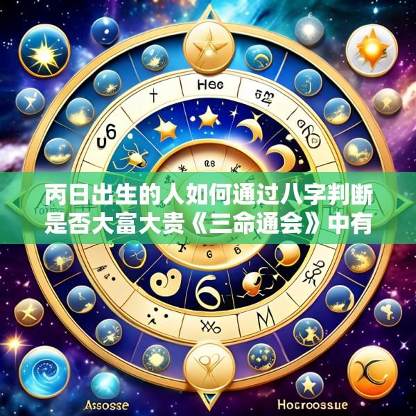 丙日出生的人如何通过八字判断是否大富大贵《三命通会》中有哪些相关理论