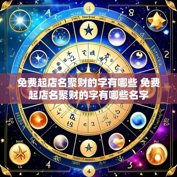 免费起店名聚财的字有哪些 免费起店名聚财的字有哪些名字