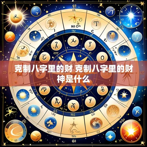 克制八字里的财 克制八字里的财神是什么