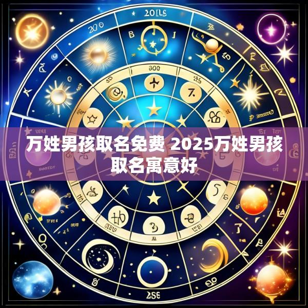 万姓男孩取名免费 2025万姓男孩取名寓意好