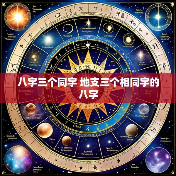 八字三个同字 地支三个相同字的八字