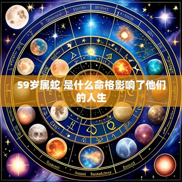 59岁属蛇 是什么命格影响了他们的人生