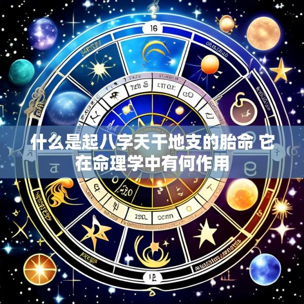 什么是起八字天干地支的胎命 它在命理学中有何作用
