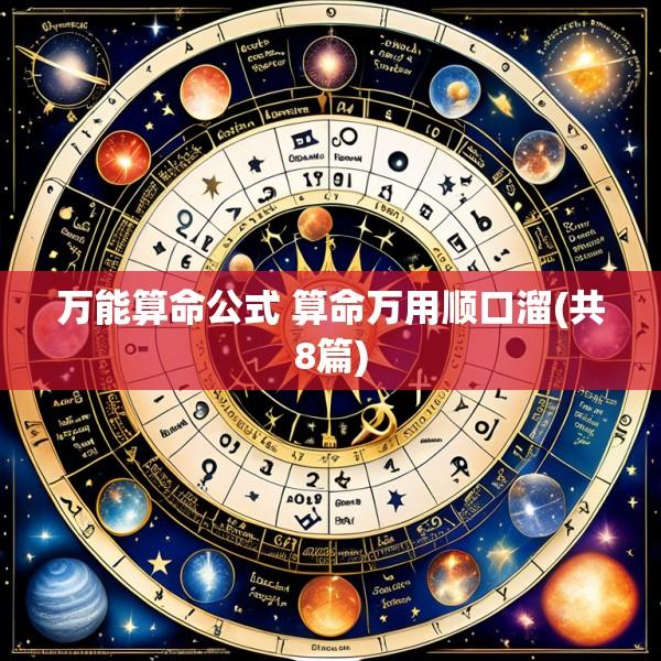 万能算命公式 算命万用顺口溜(共8篇)