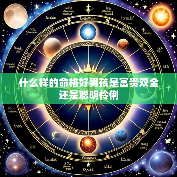 什么样的命格好男孩是富贵双全还是聪明伶俐