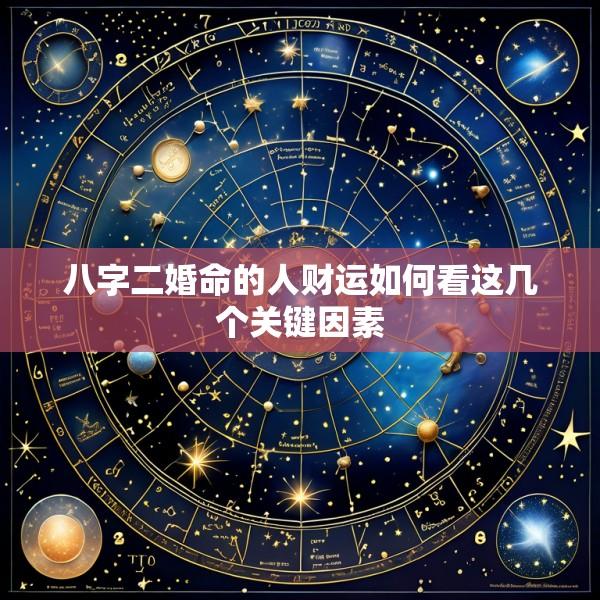 八字二婚命的人财运如何看这几个关键因素