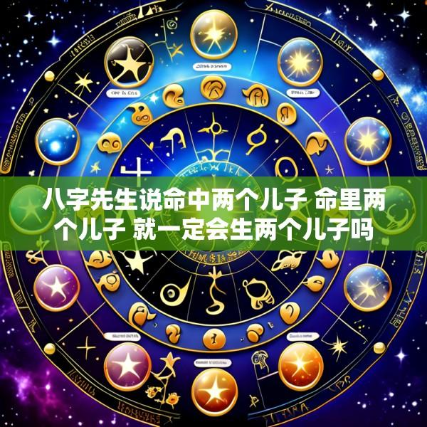 八字先生说命中两个儿子 命里两个儿子 就一定会生两个儿子吗