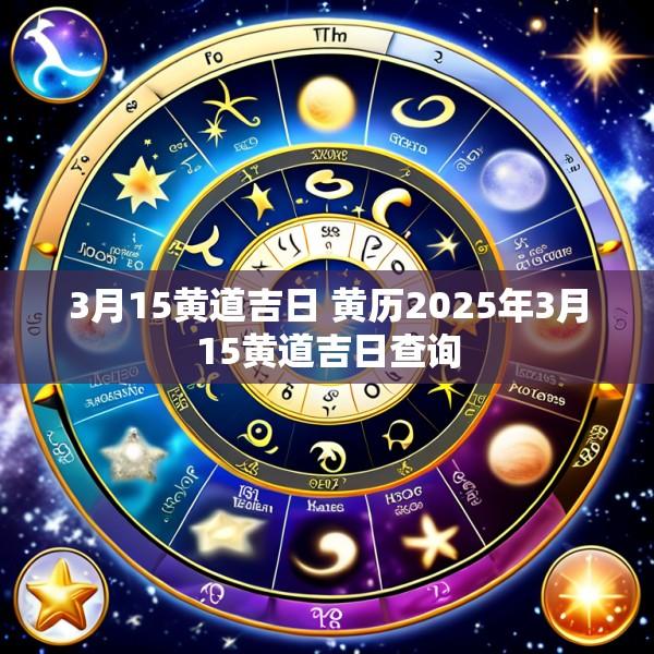 3月15黄道吉日 黄历2025年3月15黄道吉日查询