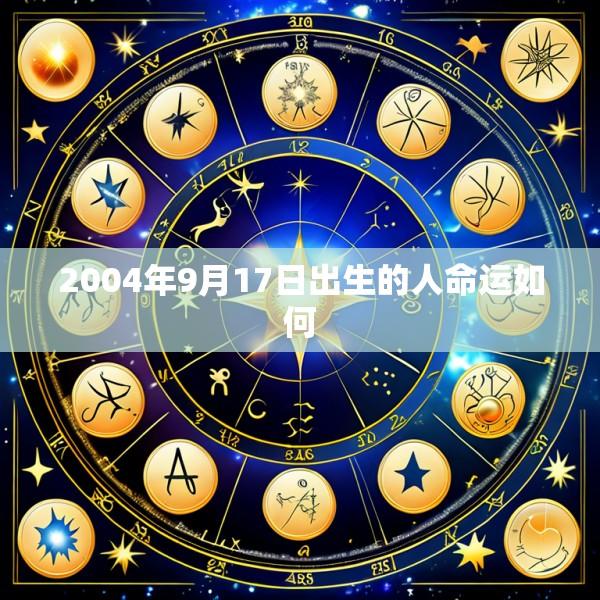 2004年9月17日出生的人命运如何