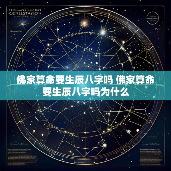 佛家算命要生辰八字吗 佛家算命要生辰八字吗为什么